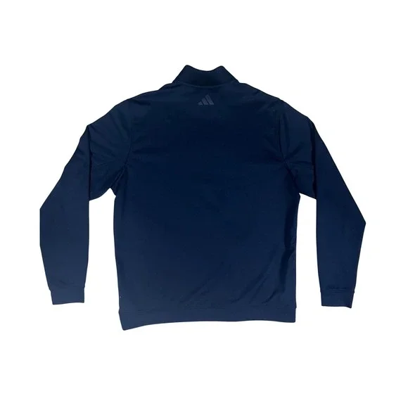 Adidas Golf Mens Pullover Navy Blue 1/4 Zip Long Sleeve Athletic Sweatshirt Top - Picture 2 of 3